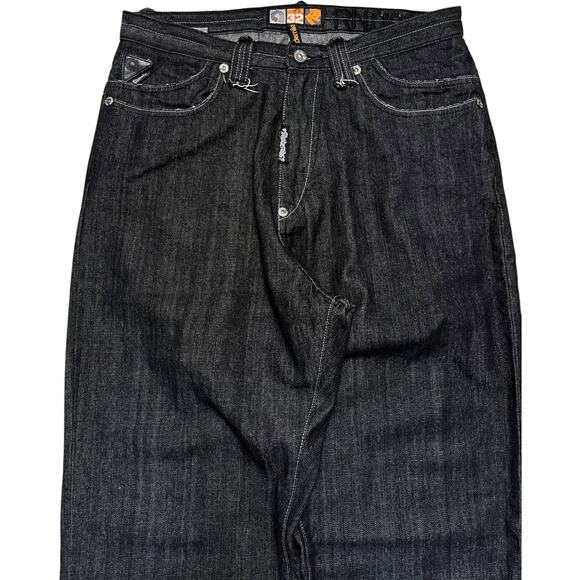 Akdmks Jeanius House Rhinestone Dark Wash Wide Leg Jeans - Picture 4 of 11